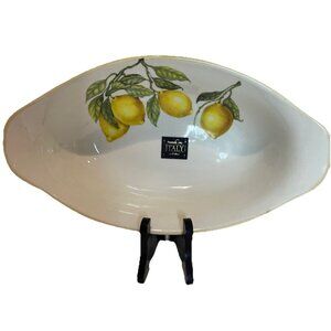 Effetti Home Oval Serving Bowl Lemons "Lemoni" 12X7" Hand Painted Made in Italy